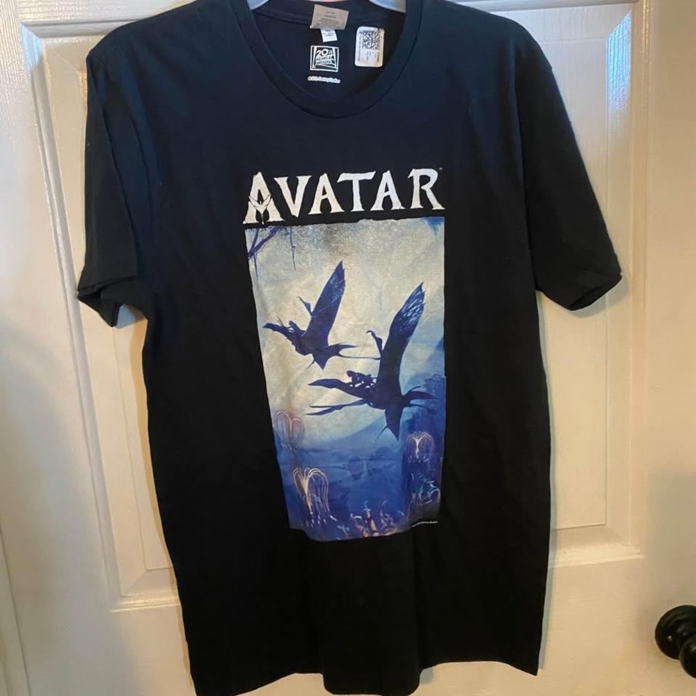 Avatar 20th Century Studios Mens Small Black Graphic T-Shirt Ikran Banshee Print